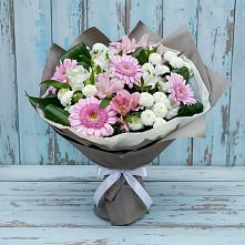 Букет цветов из:  Герберы, Альстромерии и Хризантемы #REPLACE_PRED# Утевка