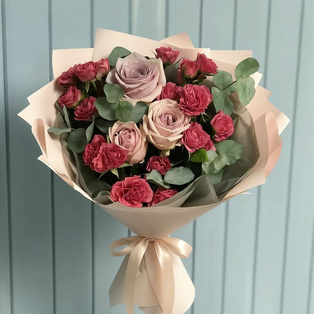 Букет цветов из: Гвоздики и Розы в Утевка