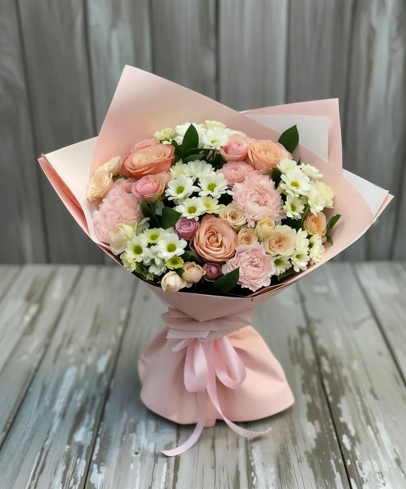 Букет цветов из: Гвоздики, Розы и Хризантемы в Утевка