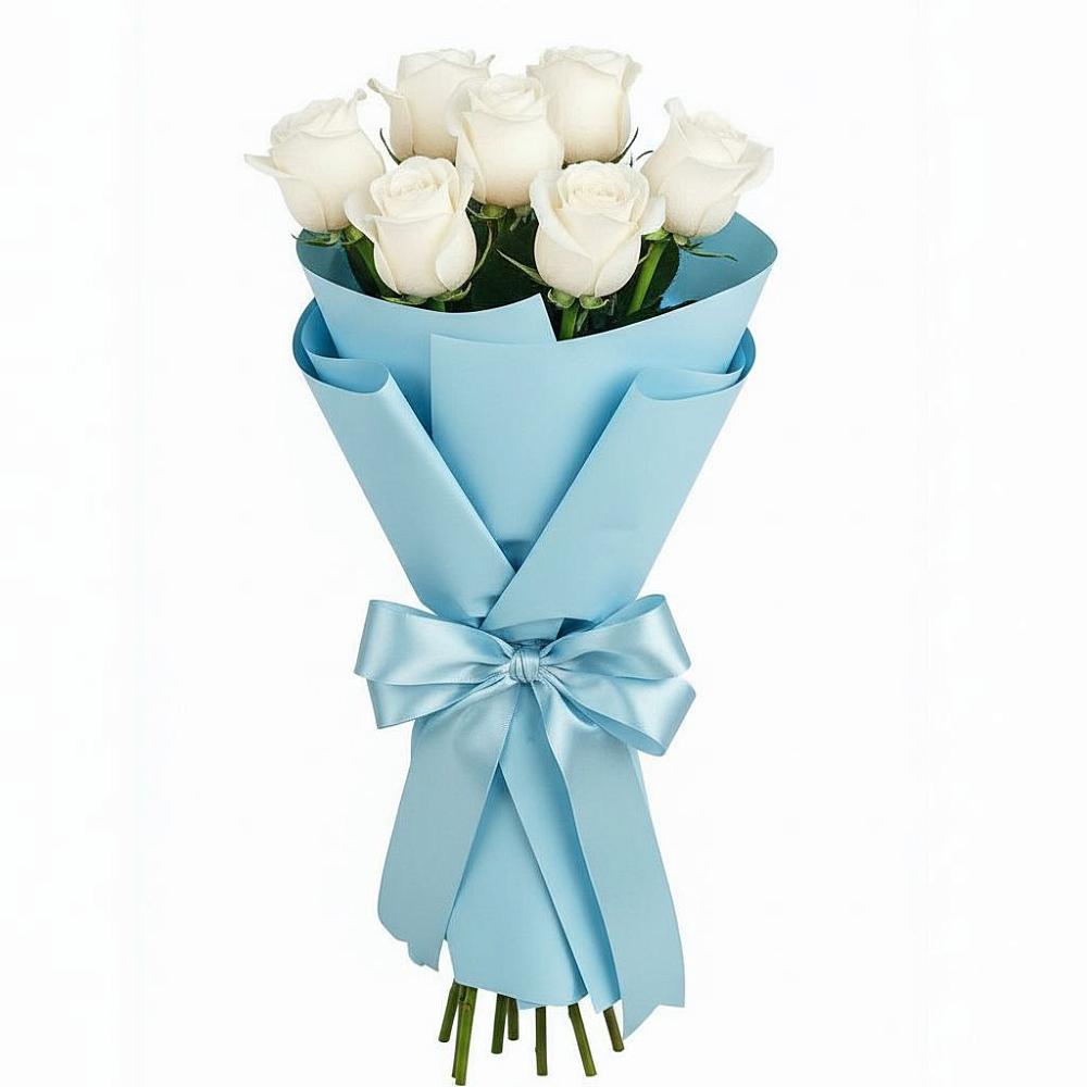 Букет 7 белых роз Проуд в Утевка