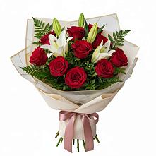Букет цветов из:  Лилии и Розы в Утевка