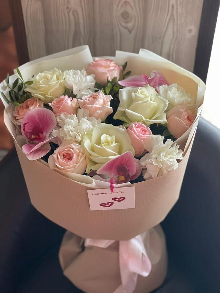 Букет цветов из: Орхидеи, Розы и Гвоздики в Утевка