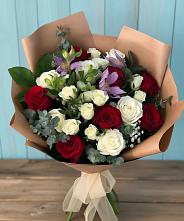Букет цветов из:  Розы и Альстромерии в Утевка