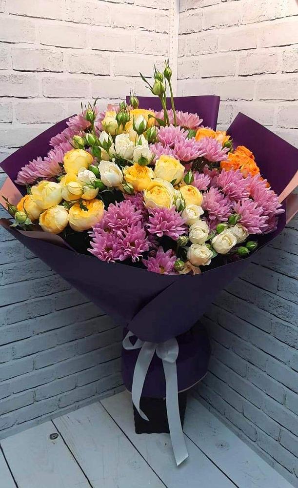 Букет цветов из: Хризантемы и Розы в Утевка