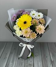 Букет цветов из:  Розы, Герберы и Хризантемы #REPLACE_PRED# Утевка