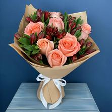 Букет цветов из:  Розы и Альстромерии в Утевка