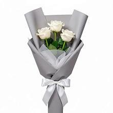 Букет 3 белые розы #REPLACE_PRED# Утевка
