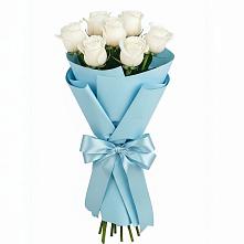 Букет 7 белых роз Проуд в Утевка