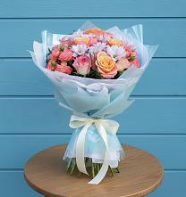 Букет цветов из:  Хризантемы и Розы в Утевка