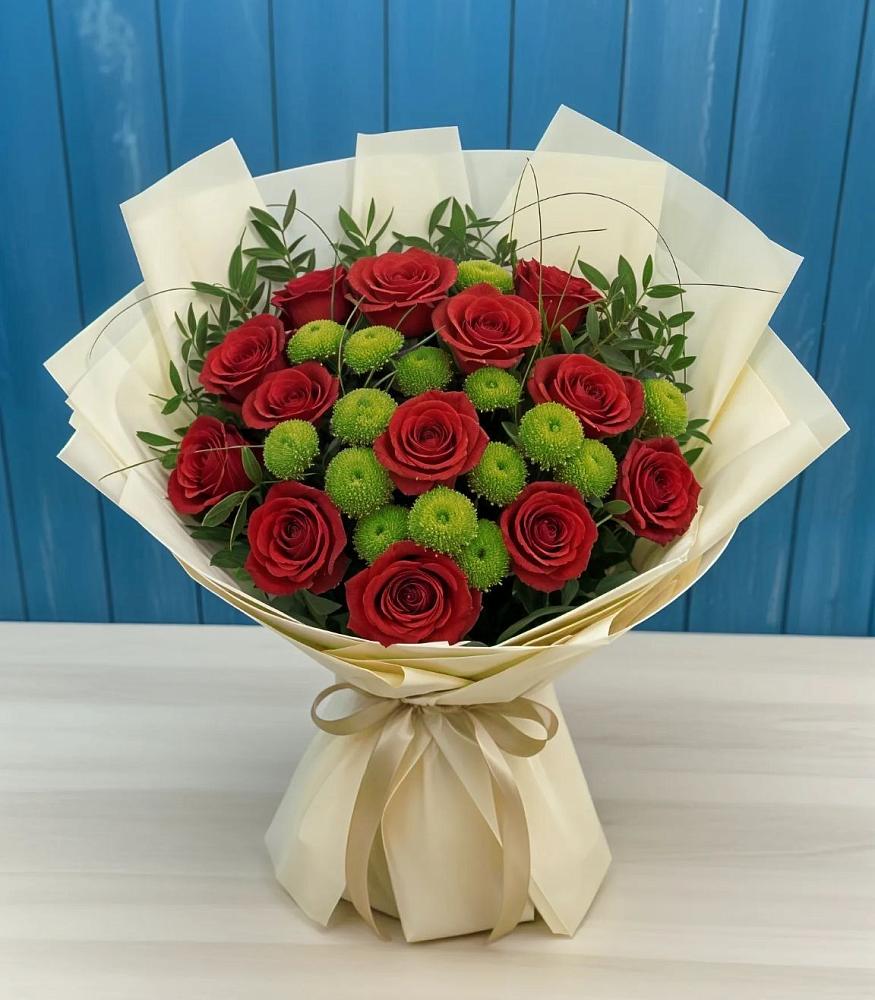 Букет цветов из: Розы и Хризантемы в Утевка