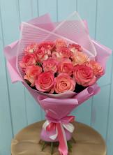 Букет 15 Розовых роз Равель в Утевка